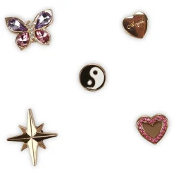 Jibbitz Pink And Gold 5 Pack Accessory